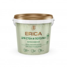 Краска ERICA для стен и потолка белоснежная 1,4 кг акриловая матовая "Престиж"